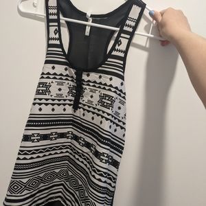 Mesh back back and white tank top